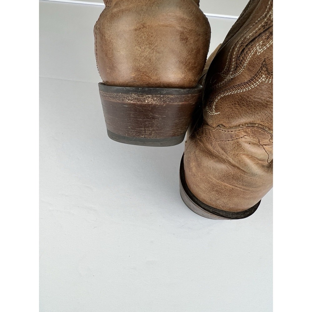 Vintage Nocona Cowboy Boots Women Size 7.5 B Brown Leather Snip Toe Style 5015 - Picture 13 of 16